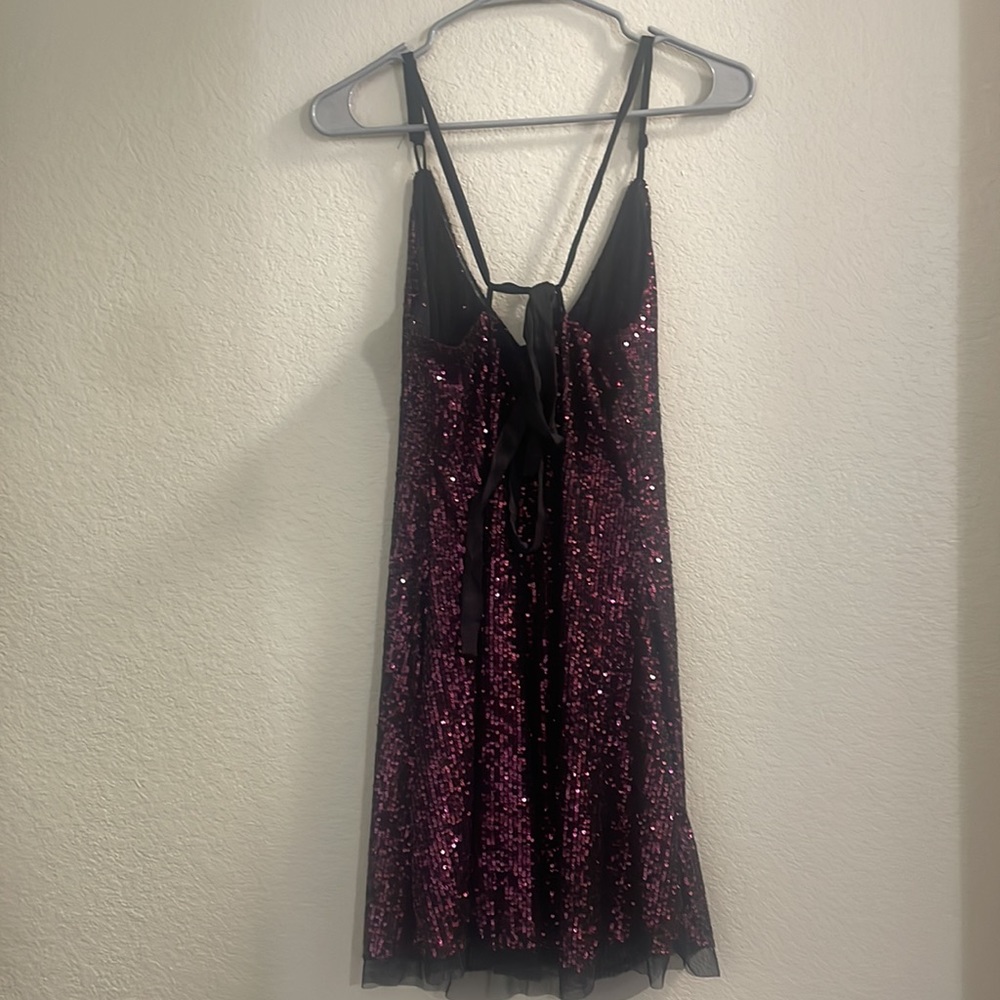 NWT FREE PEOPLE Gold Rush Mini Dress in plum combo - Picture 12 of 12